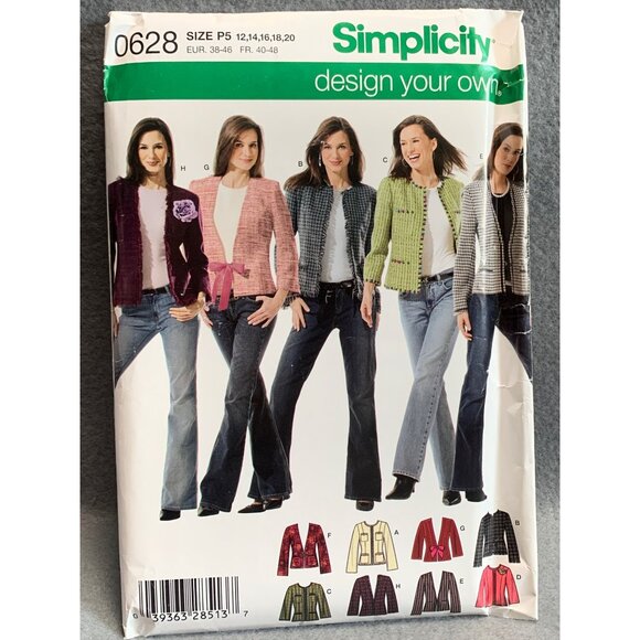 Simplicity Misses Coat Jacket Sewing Pattern sz 12-20 0628 - uncut - Picture 1 of 3